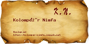 Kolompár Nimfa névjegykártya